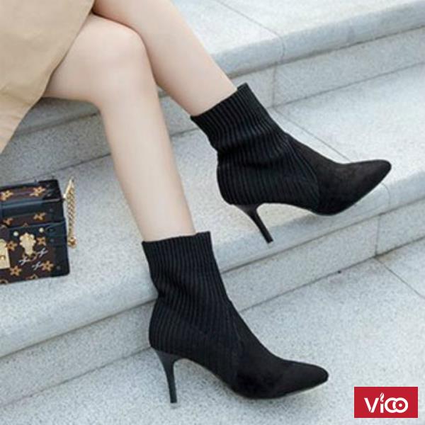 Giày ankle boot len sành điệu Mã GC0250 ĐEN