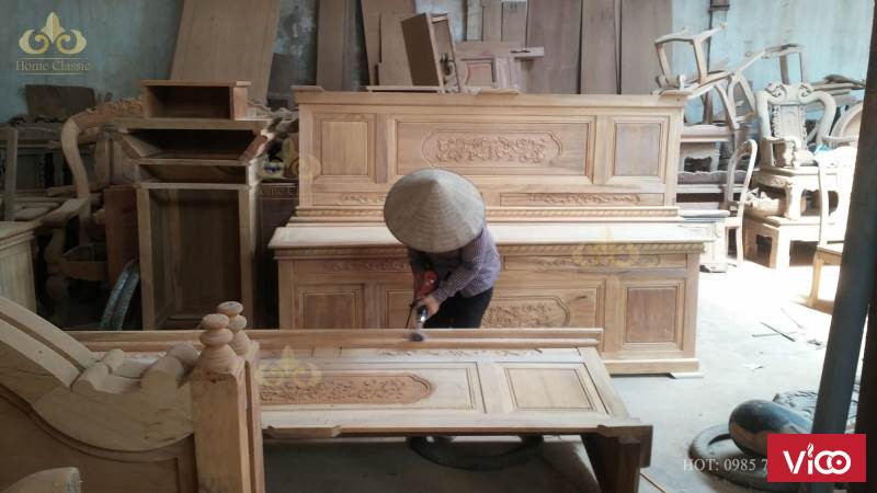 Xưởng sản xuất nội thất đồ gỗ tân cổ điển 055