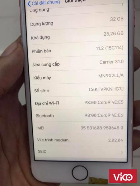 Bán Iphone 7 32gb rose gold hàng LL/A, bhanh 08.2018 7tr3