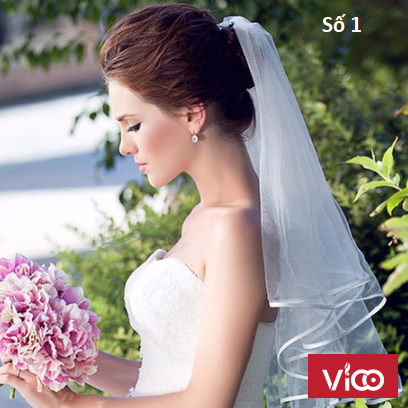 Phụ kiện tóc cô dâu Voan cô dâu 2 lớp có lược cài chỉ 75k với nhiều kiểu tóc cô dâu đẹp