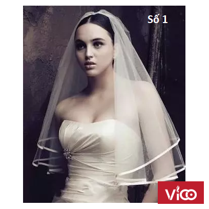 Phụ kiện tóc cô dâu Voan cô dâu 2 lớp có lược cài chỉ 75k với nhiều kiểu tóc cô dâu đẹp