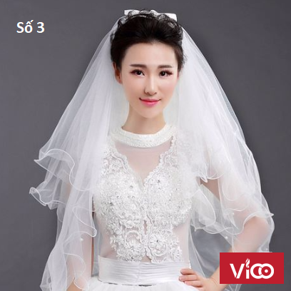 Phụ kiện tóc cô dâu Voan cô dâu 2 lớp có lược cài chỉ 75k với nhiều kiểu tóc cô dâu đẹp