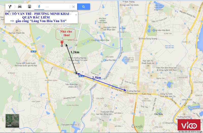 Cho thuê nhà ở gần Cầu Diễn ĐH Công Nghiệp. Tổng DT 70m2 giá 2tr1/tháng còn phòng