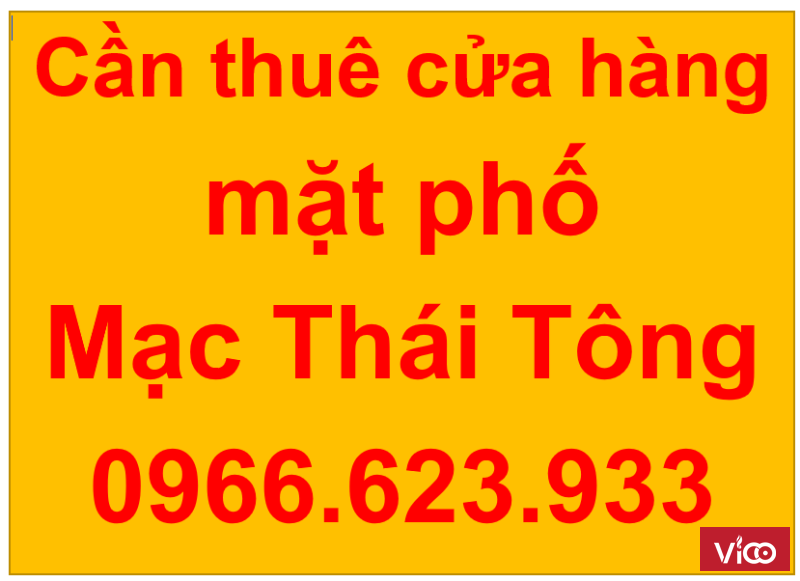 Cần thuê cửa hàng, đất mặt bằng mặt phố Mạc Thái Tông.
