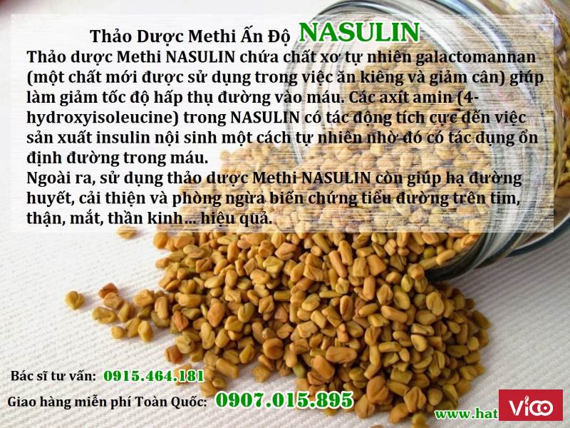 Hạt Methi Nasulin cứu tinh cho người bệnh tiểu đường