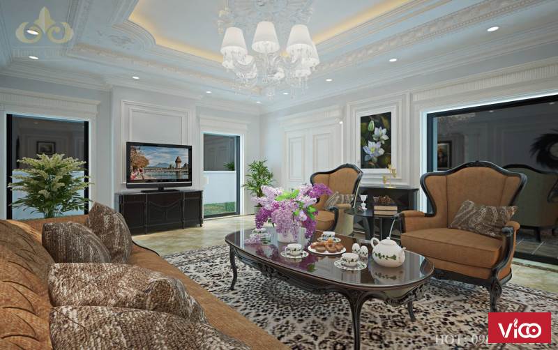 Thiết kế nội thất tân cổ điển hoàng gia tại Vinhomes 0707