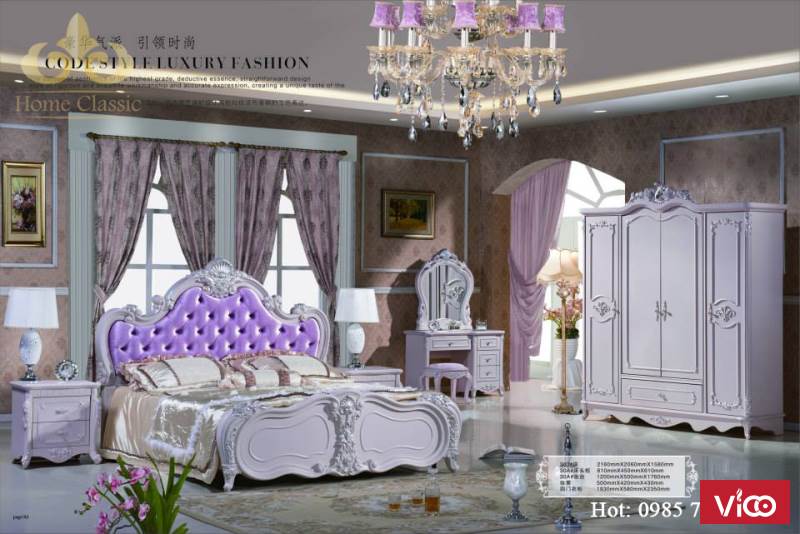 Thiết kế giường ngủ tân cổ điển_cổ điển 0808