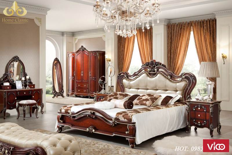 Thiết kế giường ngủ tân cổ điển_cổ điển 0808