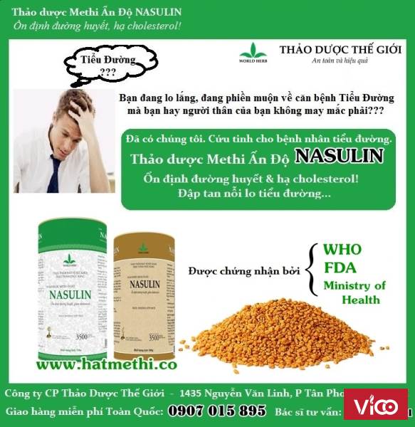 Hạt Methi NASULIN trị hiệu quả bệnh tiểu đường và máu nhiễm mỡ