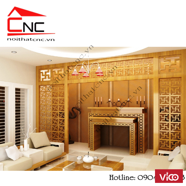 100 mẫu vách ngăn bàn thờ đẹp lung linh trong năm 2018
