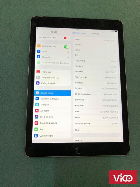 Ipad Air 2 màu gray bản retina 4G 16G