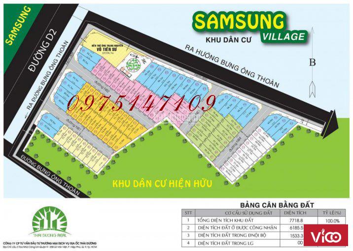 Cần bán nhanh lô đất sổ hồng DA SamSung Village 1 Bưng Ông Thoàn, Q. 9, diện tích 5,6x14,2m