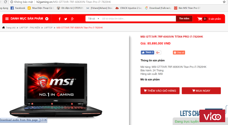 Giao Lưu Trade Siêu Khủng Long Bạo Chúa Gaming MSI GT73VR TITAN PRO Nvidia GTX 1080