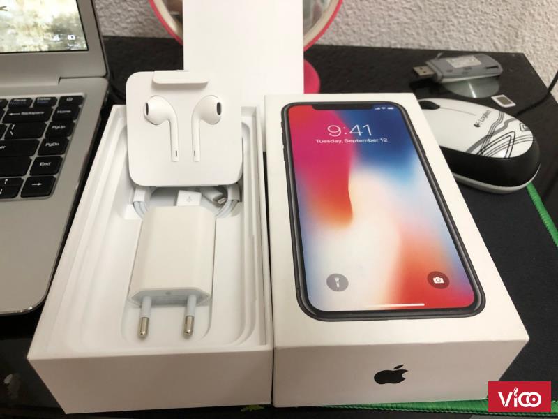 E sang iPhone X 256gb trang bảo hành 10th, fullbox, mới toanh.