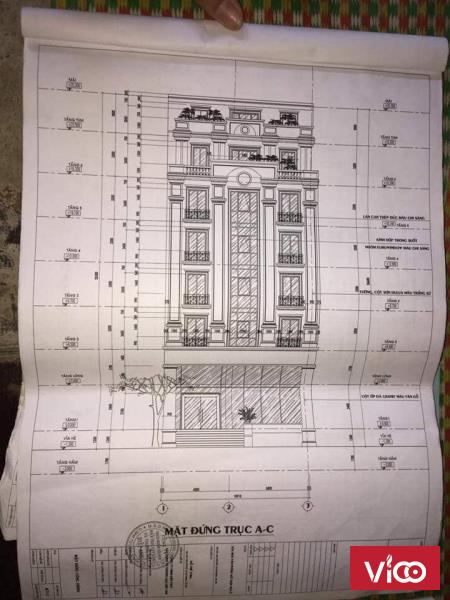 Cho thuê tòa nhà mặt PHỐ HUẾ DT 330m x 7 tầng 1 hầm. MT 12m