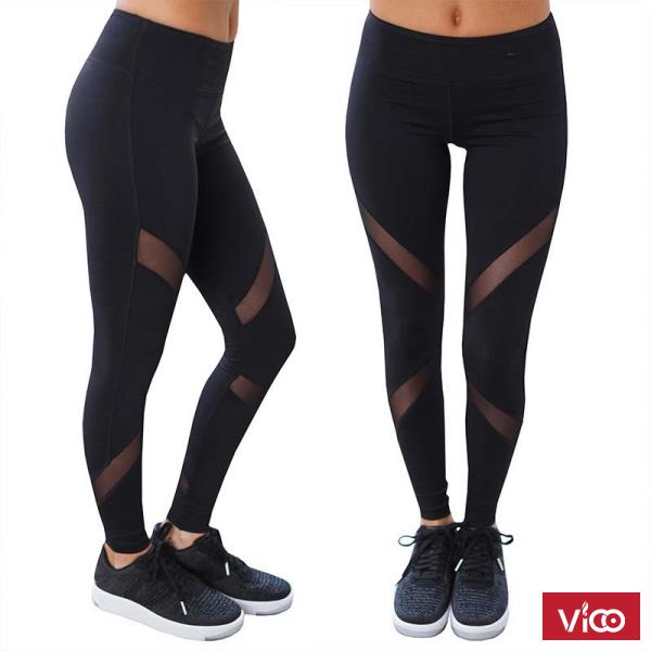 Quần legging nữ phối lưới Mã QB664