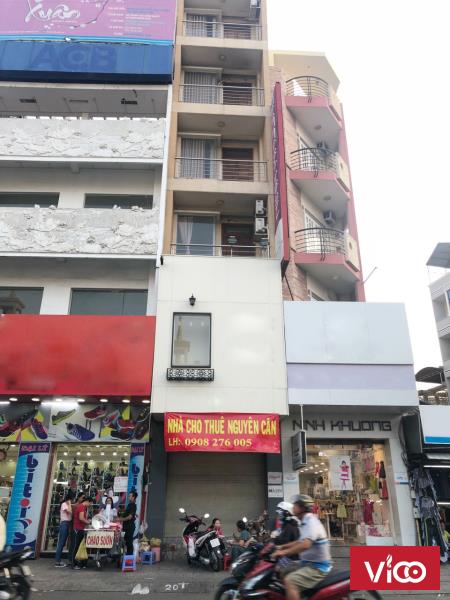 Cho thuê nhà mặt tiền gần chợ Tân Định đường Hai Bà Trưng.Quận 3 DT4x20m. Giá 125 Triệu/Tháng