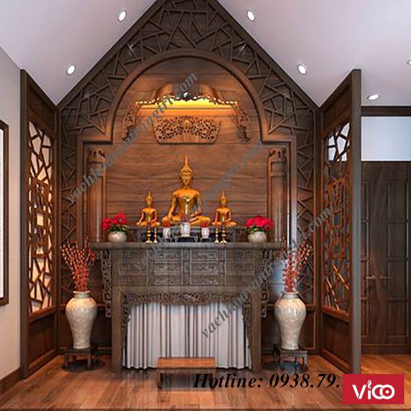 Công nghệ cắt cnc hiện đại với vách ngăn phòng thờ