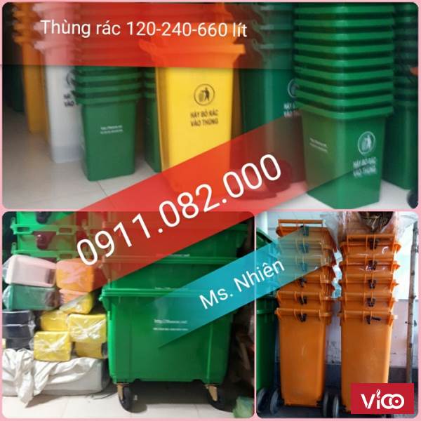 Chuyên cung cấp thùng rác giá rẻ tại khánh hoà thùng rác 120L 240L 660L