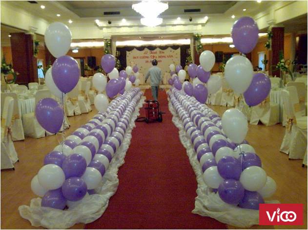 Trang trí tiệc cưới bắt mắt cùng bóng bay
