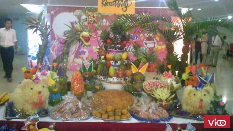 Dịch vụ cắt tiả hoa quả, bày mâm cỗ trung thu 2018