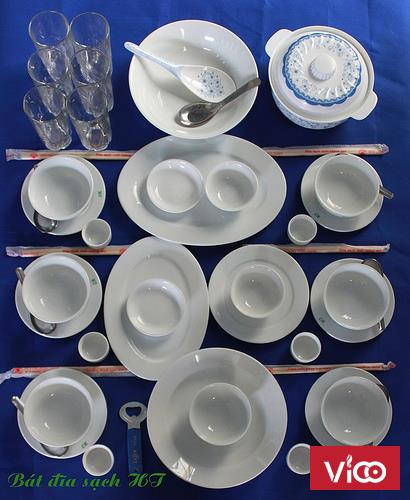 Cho thuê bát đĩa sạch tiệt trùng được đóng gói chân không