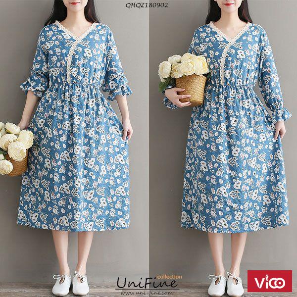 Chân váy jean lưng thun cột nơ đỏ LZQZ180901