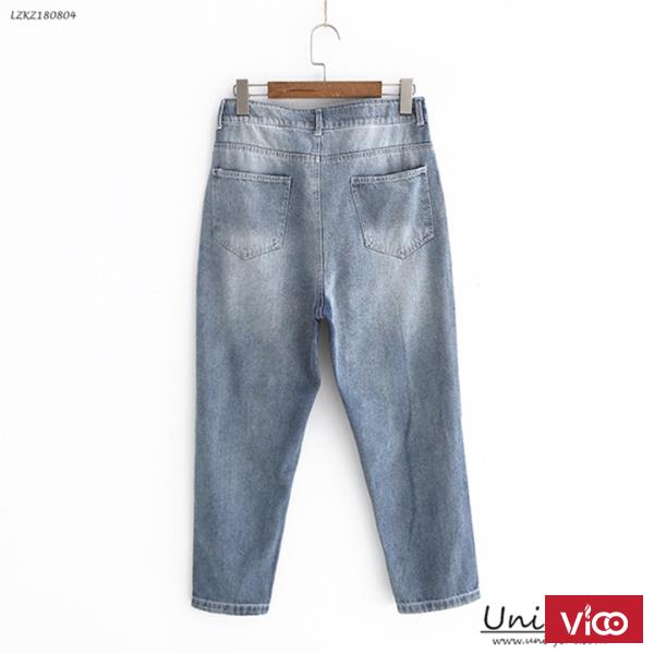 Quàn baggy nữ jean rách đơn giản LZKZ180804 485000