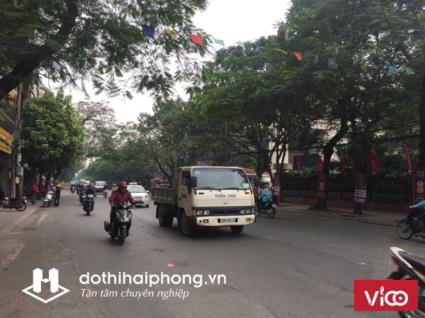 Bán nhà mặt đường Lạch Tray mặt tiền 7.9m, vuông vắn, vỉa hè 8m, sổ đỏ.