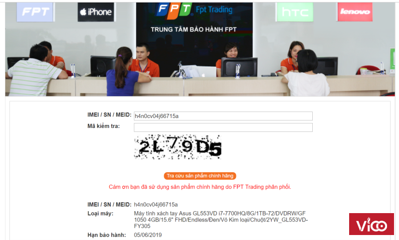 Bán Laptop Gaming Asus GL553VD i7 7700 8GB RAM GTX 1050 4GB 1TB HDD Chính Hãng FPT