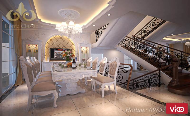 Thiết kế nội thất biệt thự tân cổ điển Vinhomes Riverside Hoa Sữa 1212