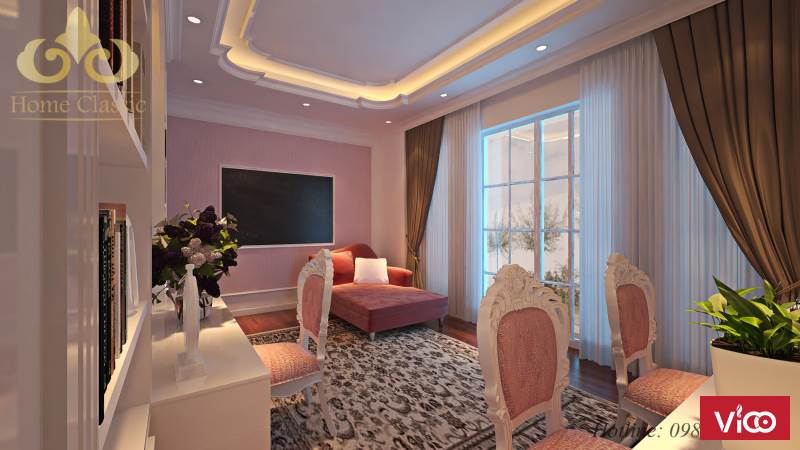 Thiết kế nội thất biệt thự tân cổ điển Vinhomes Riverside Hoa Sữa 1212