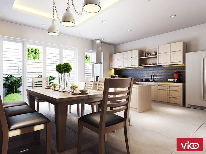 Trang trí nhà bếp đón tết sum vầy 2019 Tủ bếp inox