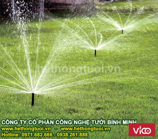 Tưới cảnh quan, tưới cảnh quan sân vườn, béc phun tưới cỏ
