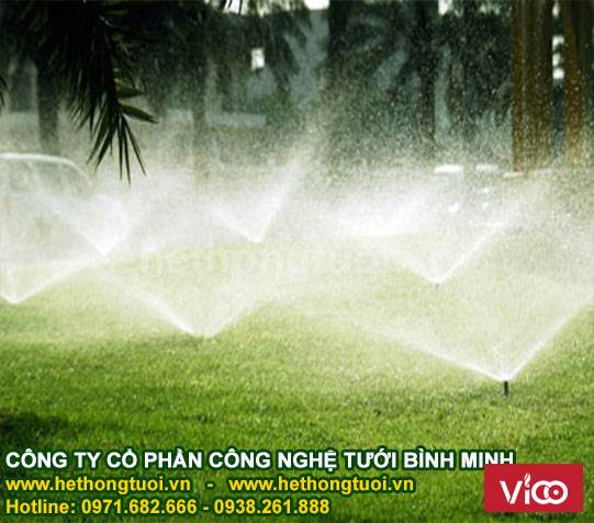 Thiết kế hệ thống tưới cỏ,báo giá béc tưới cỏ