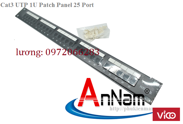 Thanh đấu nối Patch Panel RJ11 Cat3 AMP 25port