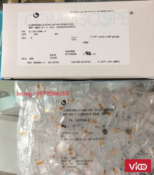 Hạt mạng RJ45 của hãng Commscope mã 55547203 cat6