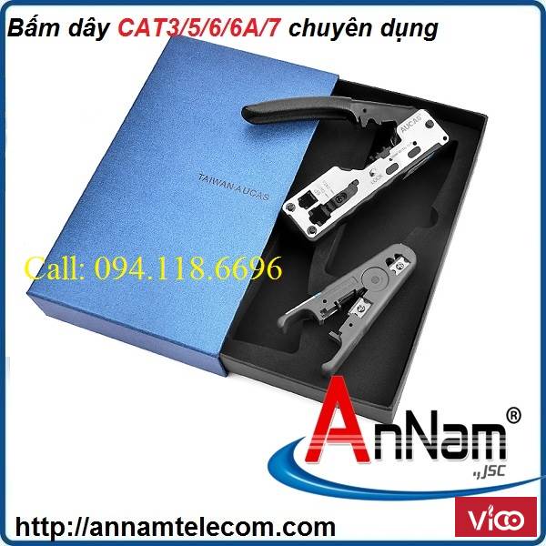 Dụng cụ bấm Cat3/Cat5/Ca6/Cat6A/Cat7 chuyên dụng RJ11RJ12RJ45 hãng AUCAS