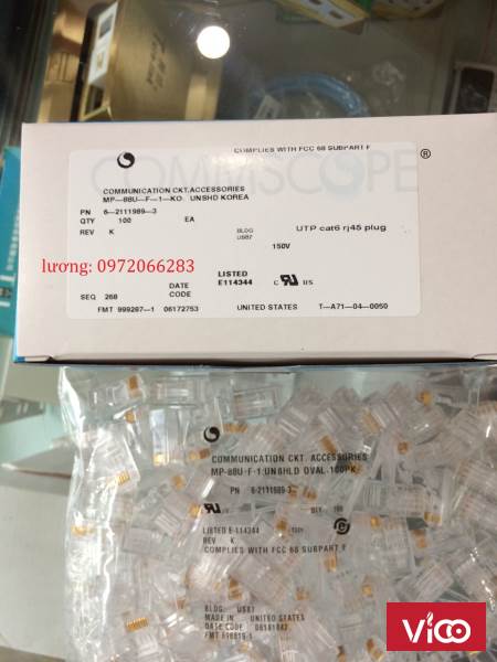 Hạt mạng RJ45 Cat6 Commscope/ AMP mã 55547203