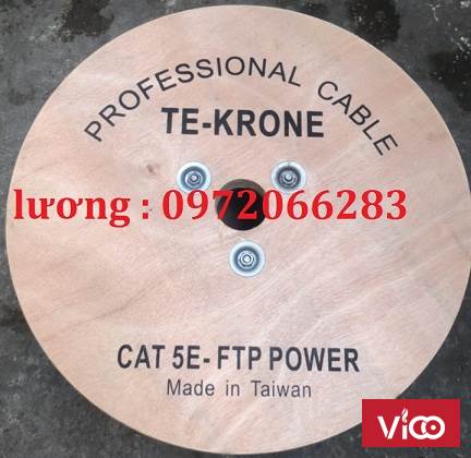 Cáp mạng liền nguồn Cat5e FTP 2C lõi đồng ngoài trời TEKRONE