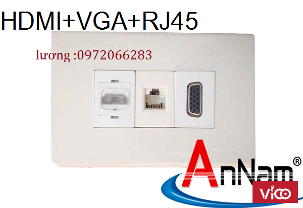 Bộ wallplate 3 cổng âm tường HDMILANLAN