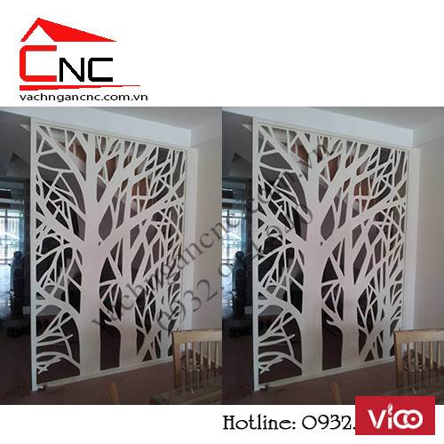 Thi công vách ngăn giữa phòng khách và cầu thang với mẫu đẹp tại KDC VẠN PHÚC