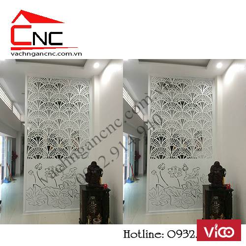 Thi công vách ngăn giữa phòng khách và cầu thang với mẫu đẹp tại KDC VẠN PHÚC