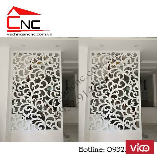 Thi công vách ngăn giữa phòng khách và cầu thang với mẫu đẹp tại KDC VẠN PHÚC