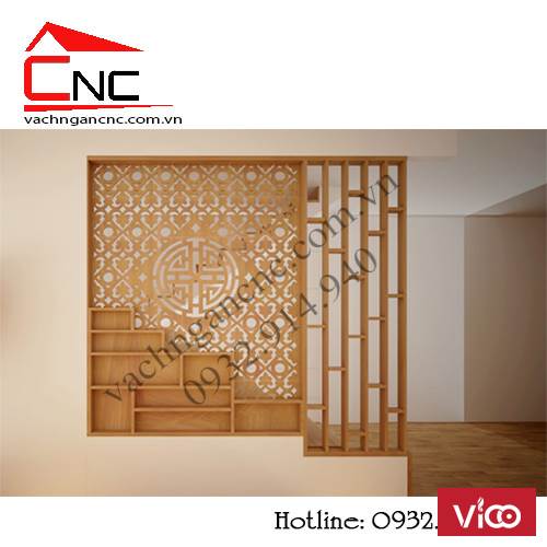 Thi công vách ngăn giữa phòng khách và cầu thang với mẫu đẹp tại KDC VẠN PHÚC