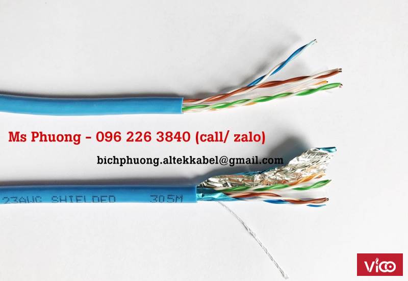Cáp mạng Altek Kabel cat5e Cáp mạng chống nhiễu ftp6 Cáp điều khiển rvv, cvv Cáp chống nhiễu