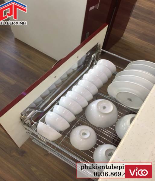 Phụ kiện inox Rổ chén, dĩa inox tiện lợi dành cho tủ bếp