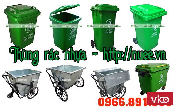 Cung cấp và phân phối các thùng rác nhựa dung tích lớn 660L, 240L.