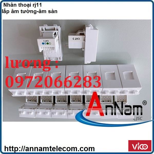 Nhân thoại RJ11 nắp âm tường, âm sàn (cat3)