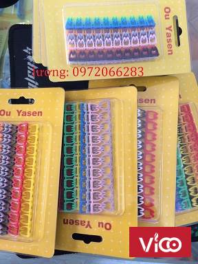 Đánh dấu dây mạng Cat5 số từ 09(bằng nhựa loại kẹp)